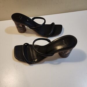 A New Day Black Strappy Heeled Sandals Size 7.5